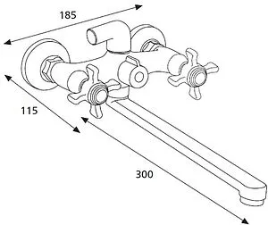 Смеситель для ванны с длинным изливом Osgard Roxen хром 71236, 2