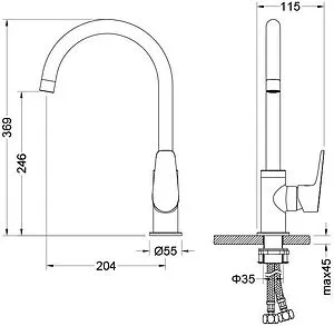 Смеситель для кухни Aquatek Бетта хром AQ1182CR Смеситель для кухни Aquatek Бетта хром AQ1182CR, 2