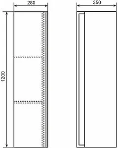 Шкаф-пенал подвесной Uperwood Upd Barsa дуб сонома/чёрный матовый 293020545, 2