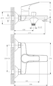 Смеситель для ванны Rossinka хром RS29-31 Смеситель для ванны Rossinka хром RS29-31, 2