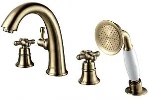 Смеситель на борт ванны на 4 отверстия Lemark Vintage бронза/белый LM2841B Смеситель на борт ванны на 4 отверстия Lemark Vintage бронза/белый LM2841B, 1