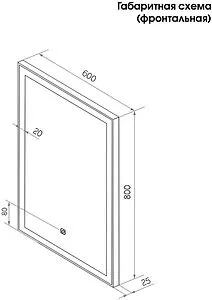 Зеркало с подсветкой Continent Frame White Led 60x80 белый ЗЛП944 Зеркало с подсветкой Continent Frame White Led 60x80 белый ЗЛП944, 2