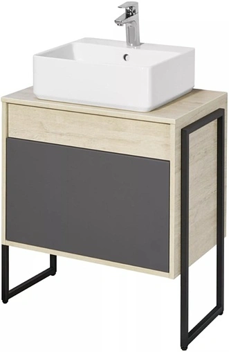 Тумба-умывальник подвесная Aquaton Лофт Урбан 65 графит/орегон 1A2540K1LQX60