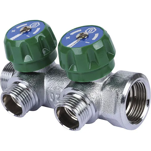 Коллектор регулирующий проходной 2 отвода ¾&quot;в/н x ½&quot;к Stout SMB-6850-341202