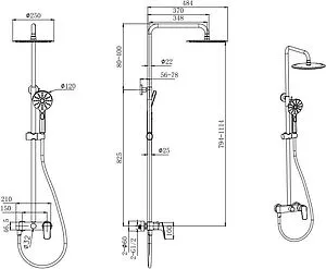 Душевая система со смесителем для душа Aquatek Вега хром AQ2060CR Душевая система со смесителем для душа Aquatek Вега хром AQ2060CR, 2