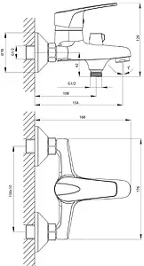 Смеситель для ванны Rossinka хром D40-30 Смеситель для ванны Rossinka хром D40-30, 2