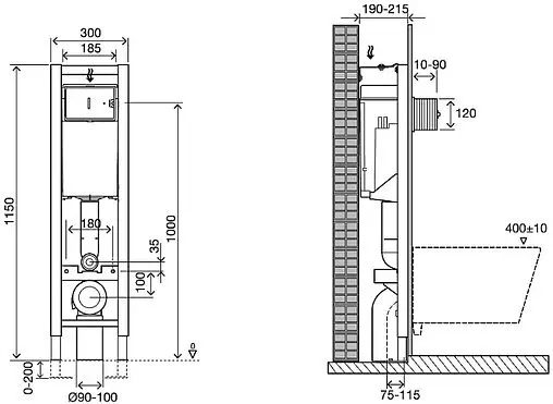 Инсталляция для подвесного унитаза Jacob Delafon E33130RU-NF