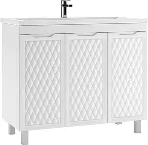 Тумба-умывальник подвесная Домино 3D 100 белый D37014T+4680028070139, 1