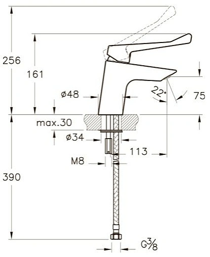 Смеситель для раковины VitrA Aquamed хром A42484EXP