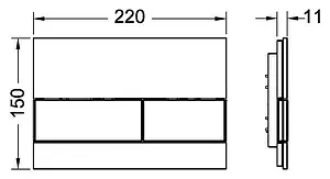 Клавиша смыва для унитаза TECEsquare 9240800 кнопки/белый глянцевый, панель/стекло белый Клавиша смыва для унитаза TECEsquare 9240800 кнопки/белый глянцевый, панель/стекло белый, 3