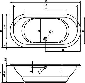 Ванна акриловая Riho SETH 180x86 BB2200500000000, 3