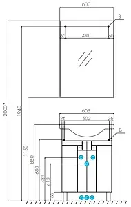 Зеркало Aquaton Фиджи 60 1A179502FG010 Зеркало Aquaton Фиджи 60 1A179502FG010, 2