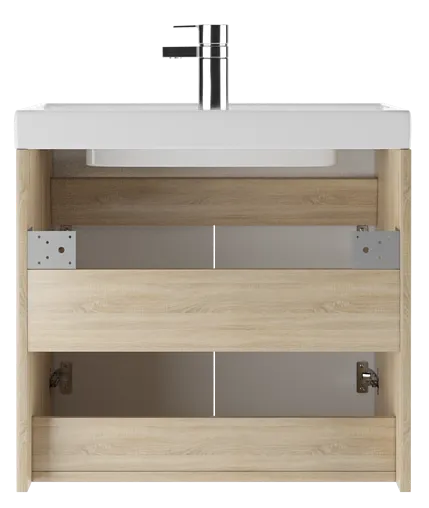 Тумба-умывальник подвесной Айсберг Мечта 60 белый/дуб сонома DM2316T+4607152361674