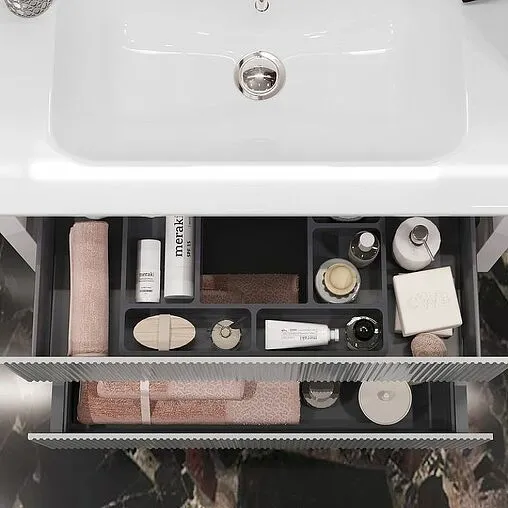 Тумба под умывальник подвесная Opadiris Рубинно 80 серый глянцевый 00-00007340