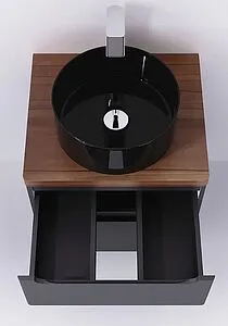 Тумба-умывальник подвесная Jorno Wood 60 серый wood.01.60/P/GR+ Тумба-умывальник подвесная Jorno Wood 60 серый wood.01.60/P/GR+, 4