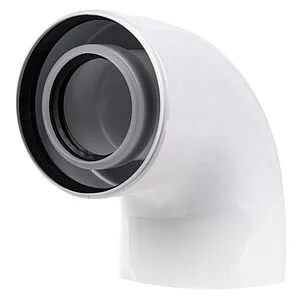 Колено для дымохода Ø 60/100мм ∠ 90° (PP) для конденсационных котлов Royal Thermo RTF20.069, 1