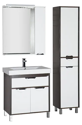 Шкаф-зеркало Aquanet Гретта 75 R белый/венге 00173995