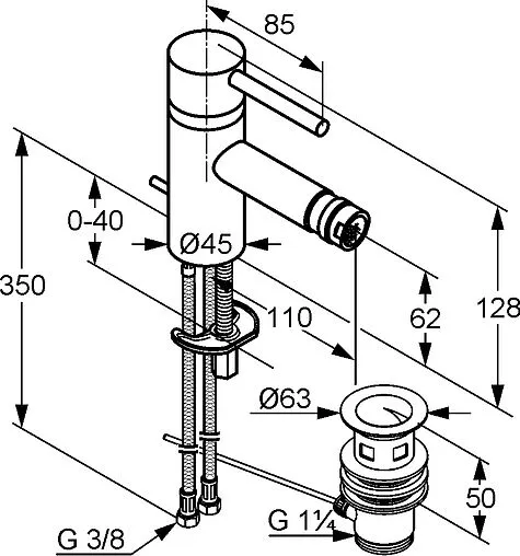 Смеситель для биде Kludi Bozz хром 385330576 Смеситель для биде Kludi Bozz хром 385330576