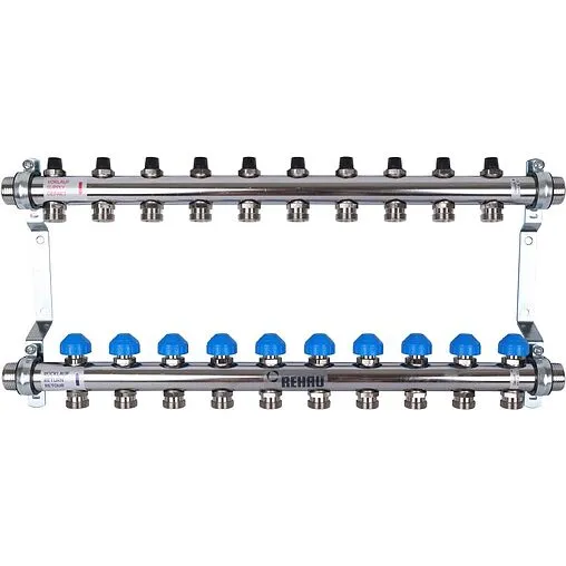 Группа коллекторная без расходомеров 10 отводов 1&quot;н/н x ¾&quot;ек Rehau HKV 12181011001