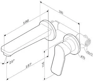 Смеситель для раковины из стены Am.Pm X-Joy хром F85A72600, 2