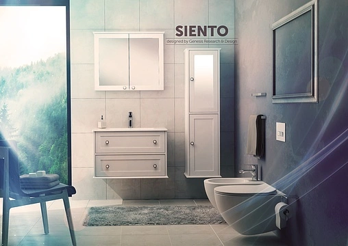 Тумба-умывальник подвесная ISVEA Siento 80 кашемир 27SIS060080I+10SL51081SV