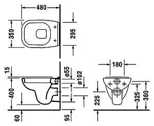 Унитаз подвесной Duravit D-Code белый 22110900002 Унитаз подвесной Duravit D-Code белый 22110900002, 2