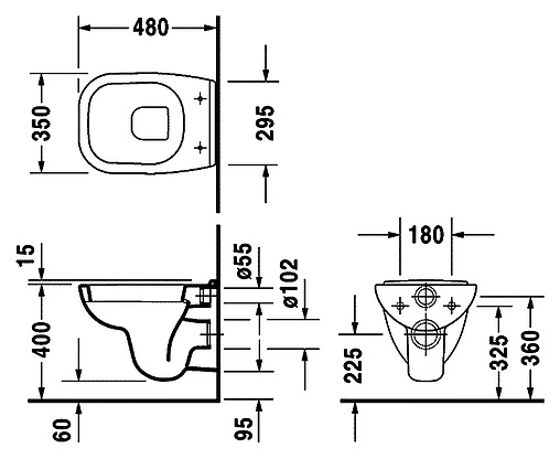 Унитаз подвесной Duravit D-Code белый 22110900002