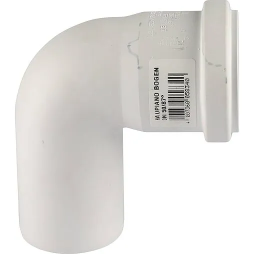 Отвод внутренний бесшумный D=50мм Угол 87° Rehau Raupiano Plus 11211341001