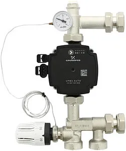 Узел насосно-смесительный с насосом Grundfos UPM3 25-70 130 Uni-fitt Solomix Mini 474U1102, 1