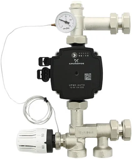 Узел насосно-смесительный с насосом Grundfos UPM3 25-70 130 Uni-fitt Solomix Mini 474U1102