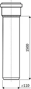 Труба канализационная внутренняя D=110мм L=1500мм Ostendorf HTEM 115050, 2