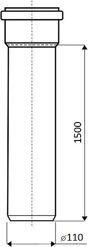 Труба канализационная внутренняя D=110мм L=1500мм Ostendorf HTEM 115050