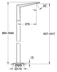 Излив напольный Grohe Allure Brilliant хром 13301000, 2