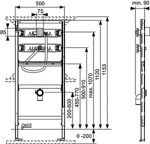 Инсталляция для писсуара TECEprofil U1 9320008 Инсталляция для писсуара TECEprofil U1 9320008, 2