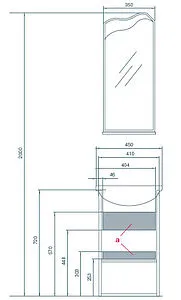 Зеркало Aquaton Колибри 45 белый 1A065302KO01L Зеркало Aquaton Колибри 45 белый 1A065302KO01L, 2