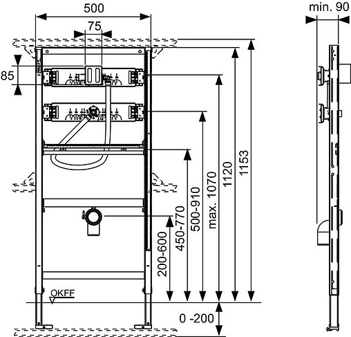 Инсталляция для писсуара TECEprofil U1 9320008