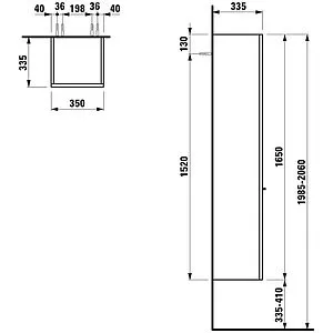 Шкаф-пенал подвесной Laufen Palace 35 белый 4.0202.2.075.463.R Шкаф-пенал подвесной Laufen Palace 35 белый 4.0202.2.075.463.R, 2