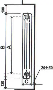 Радиатор алюминиевый 6 секций Atlant atal35006g, 2