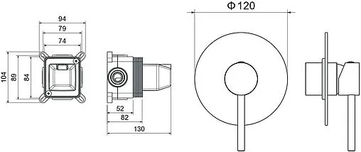 Смеситель для душа скрытого монтажа Aquatek Европа чёрный матовый AQ1366MB Смеситель для душа скрытого монтажа Aquatek Европа чёрный матовый AQ1366MB