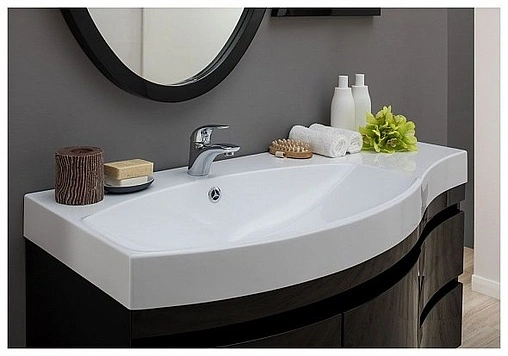 Тумба под умывальник подвесная Aquanet Опера 115 L чёрный 00169612