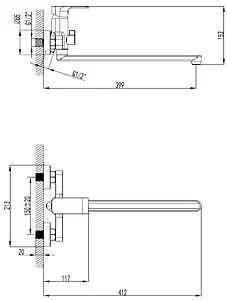 Смеситель для ванны с длинным изливом SMARTsant Соул хром SM333502AA, 2