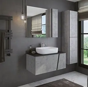 Шкаф-зеркало Comforty Эдинбург 90 бетон светлый 00004147981CF, 3