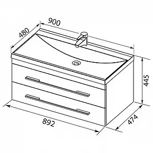 Тумба под умывальник подвесная Aquanet Верона 90 белый 00172335, 2