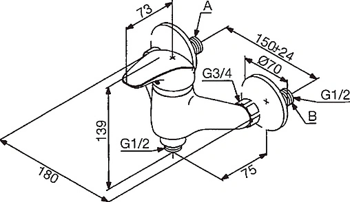 Смеситель для душа Damixa Space хром 102000000