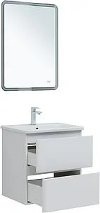 Тумба-умывальник подвесная Aquanet Эмбер 60 белый матовый 00330465+11060-KL, 5