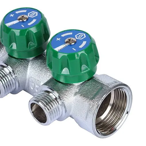 Коллектор регулирующий проходной 2 отвода 1&quot;в/н x ½&quot;н Stout SMB-6849-011202