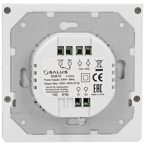 Проводной комнатный терморегулятор ZigBee 230В Salus QANTUM белый SQ610