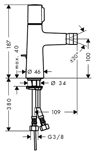 Смеситель для биде Hansgrohe Talis Select S хром 72202000 Смеситель для биде Hansgrohe Talis Select S хром 72202000
