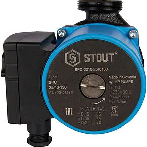 Насос циркуляционный Stout 25/40-130 SPC-0010-2540130 Насос циркуляционный Stout 25/40-130 SPC-0010-2540130, 1