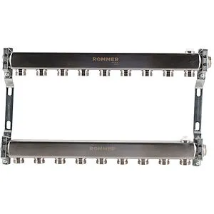 Группа коллекторная распределительная 9 отводов 1"в/в x ¾"ек Rommer RMS-4401-000009 Группа коллекторная распределительная 9 отводов 1"в/в x ¾"ек Rommer RMS-4401-000009, 1